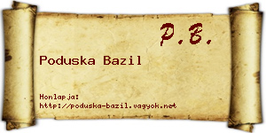 Poduska Bazil névjegykártya